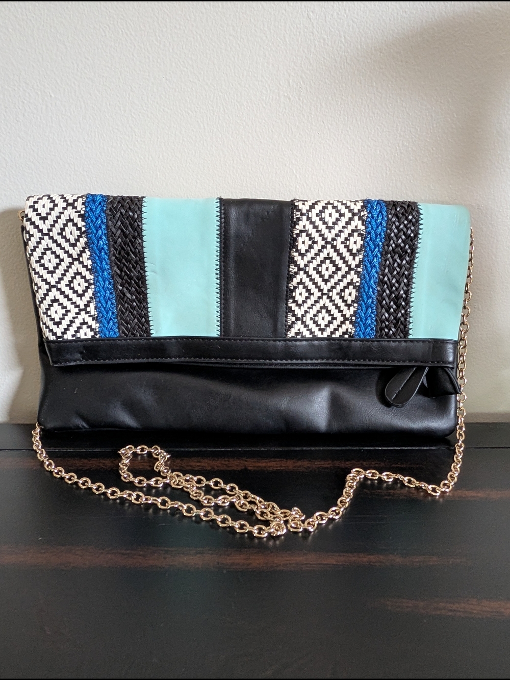 ALDO Southwestern Multi-Texture Foldover Clutch Crossbody Bag